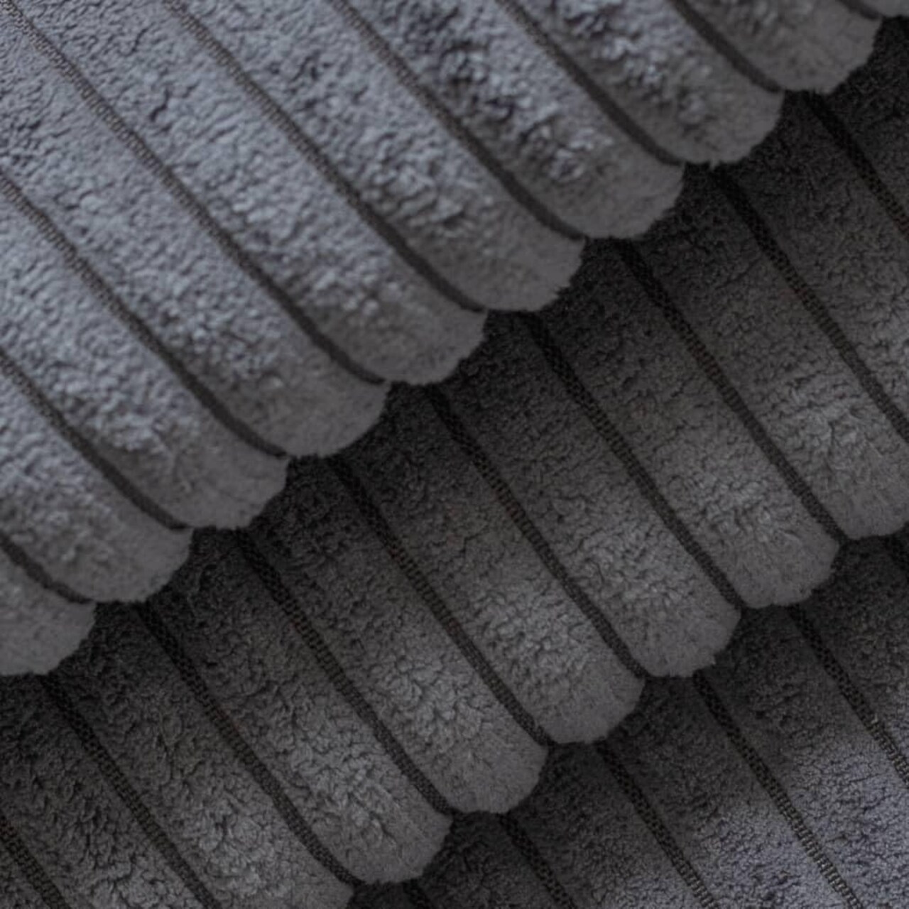 Blue Plain Small Scale Corduroy Chenille Upholstery Fabric by The Yard - SKU: Rosetta Midnight